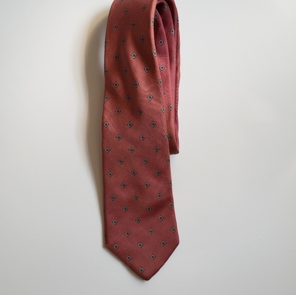 Vintage Christian Dior Silk Tie Pink Diamond Print - Picture 1 of 6